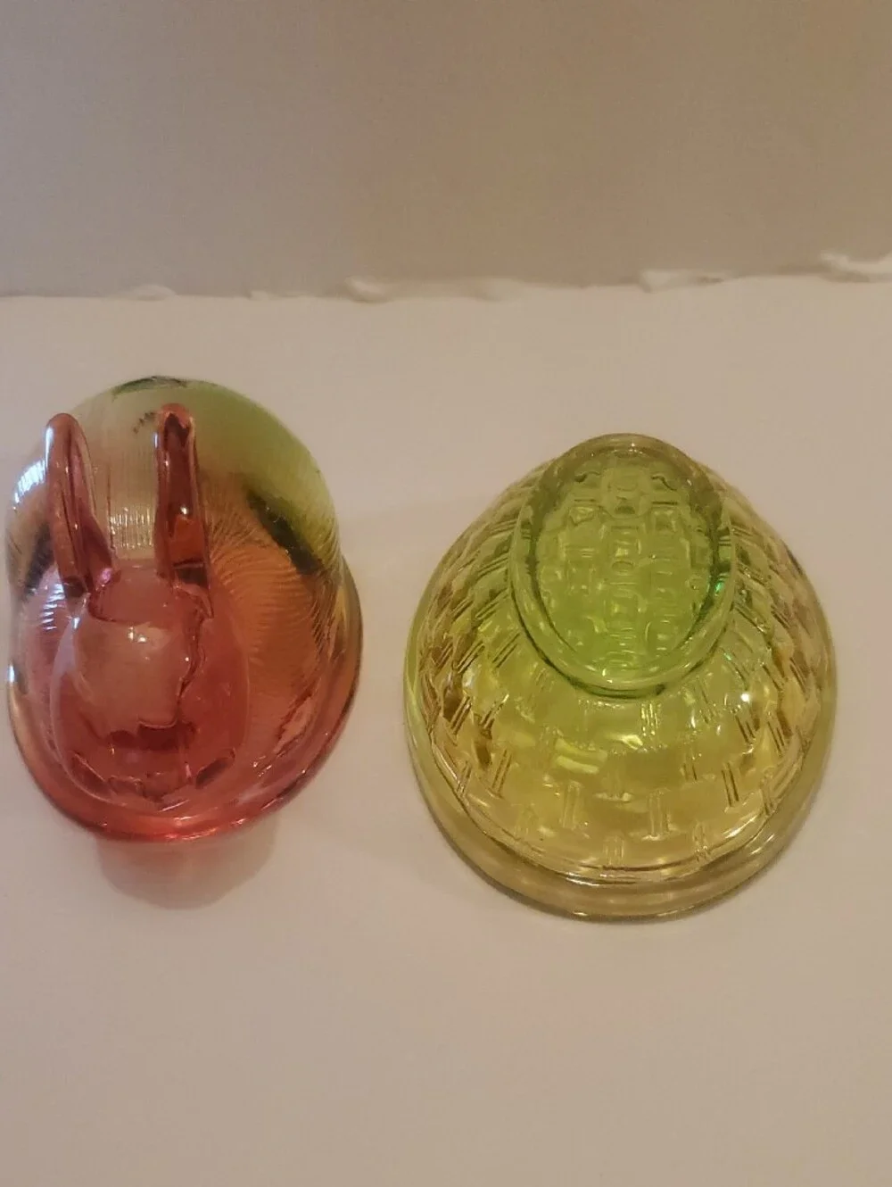 Rainbow Glass Bunny Dish